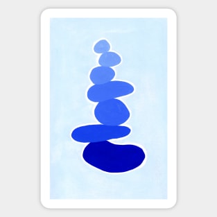 Rock balancing in blue Sticker